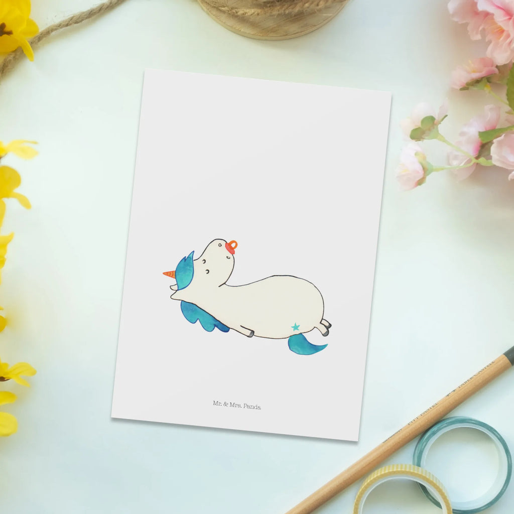Postcard unicorn dummy postcards, card, letter, gift, gift card, paper, Postcard, invitation, invitation card, unicorn, unicorns, mama, gift birth, toddler, pacifier, birth present, mother, Unicorn, infant, baby, birth gift