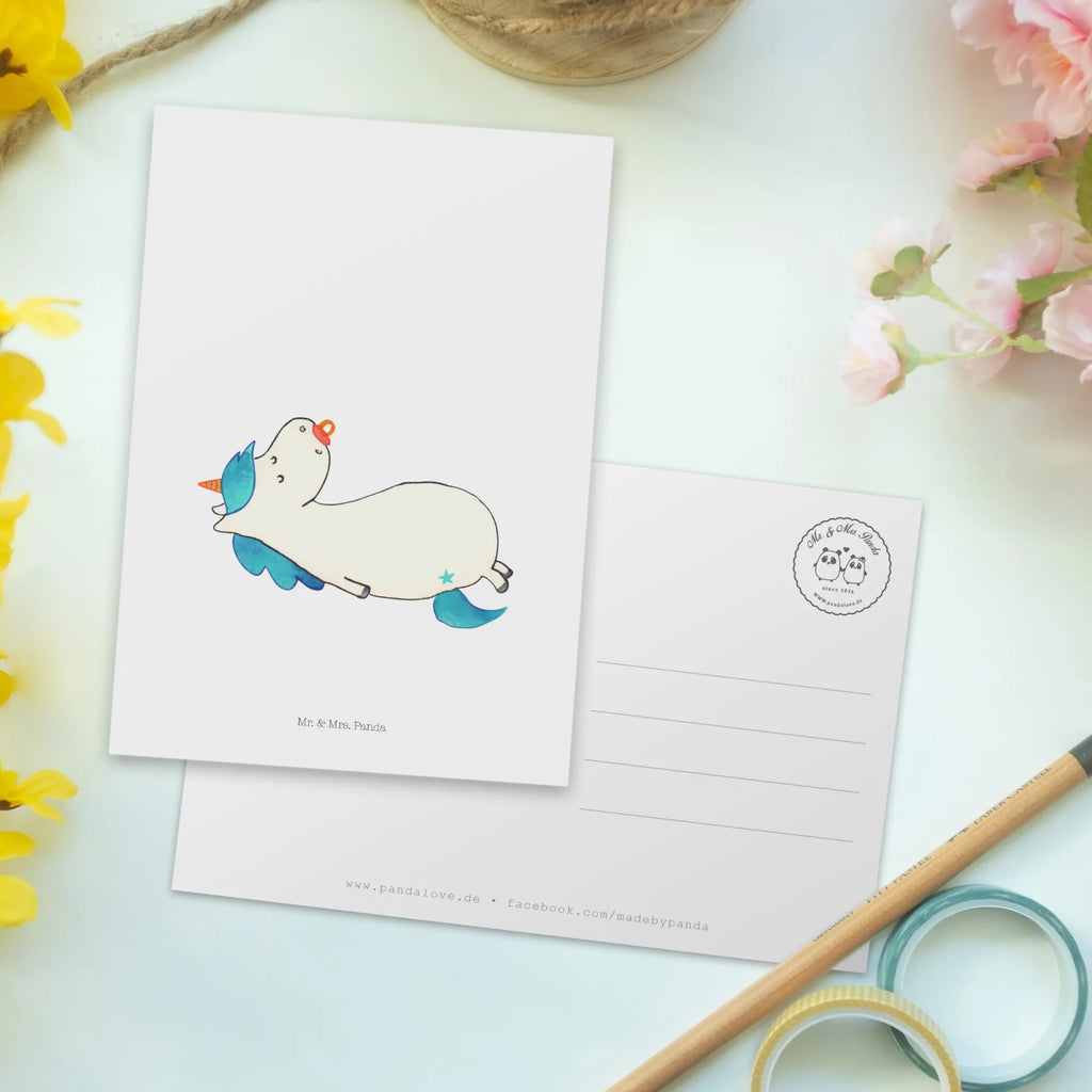 Postcard unicorn dummy postcards, card, letter, gift, gift card, paper, Postcard, invitation, invitation card, unicorn, unicorns, mama, gift birth, toddler, pacifier, birth present, mother, Unicorn, infant, baby, birth gift