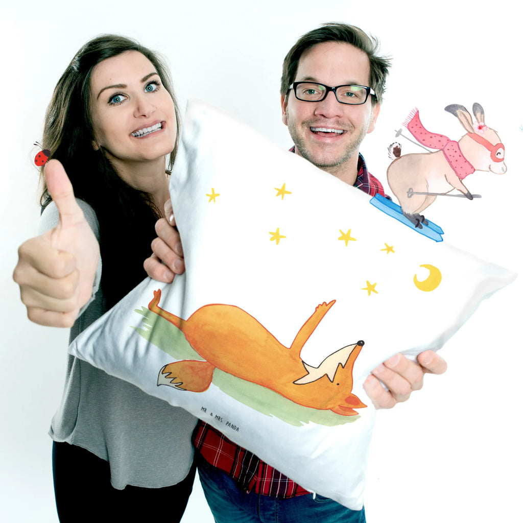 Cushion Fox Stars pad, pillow case, 40 x 40, fluffy, bed, 40x40, settee, couch, soft, Pillow, cushion, sofa, bedroom, pillows, fox, foxes, forest wildlife, clever as a fox, animal lover, Always Look on the Bright Side of Life, Saying positive, Fox, words of consolation, Romance, Saying beautiful