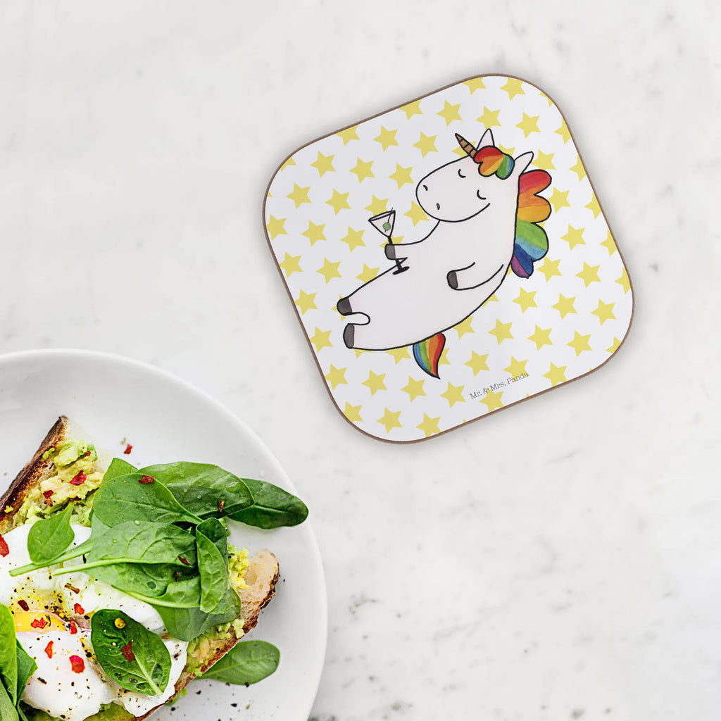 Square coaster unicorn cocktail gifts, Coasters, breakfast, glass coasters, presents, party, gift, unicorn, unicorns, celebrating, fun, birthday, girlfriend present, champagne, girlfriend gift, caipirinha, rum