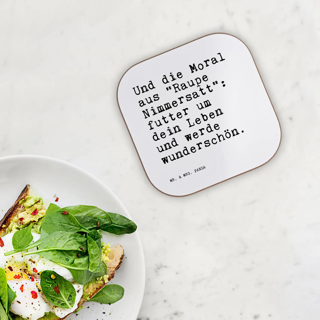 Podkładka Und die Moral aus... Przysłowie, przysłowia, zabawne przysłowia, mądrości, cytaty, prezenty z przysłowiami