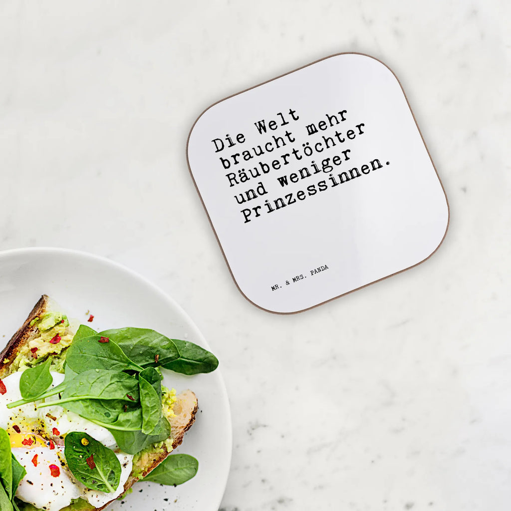 Square coaster Die Welt braucht mehr... breakfast, party, gift, presents, glass coasters, Coasters, gifts, saying, sayings, funny, wisdom, quotes, Sayings Proverbs Wisdom Quotes Funny Wisdom Words
