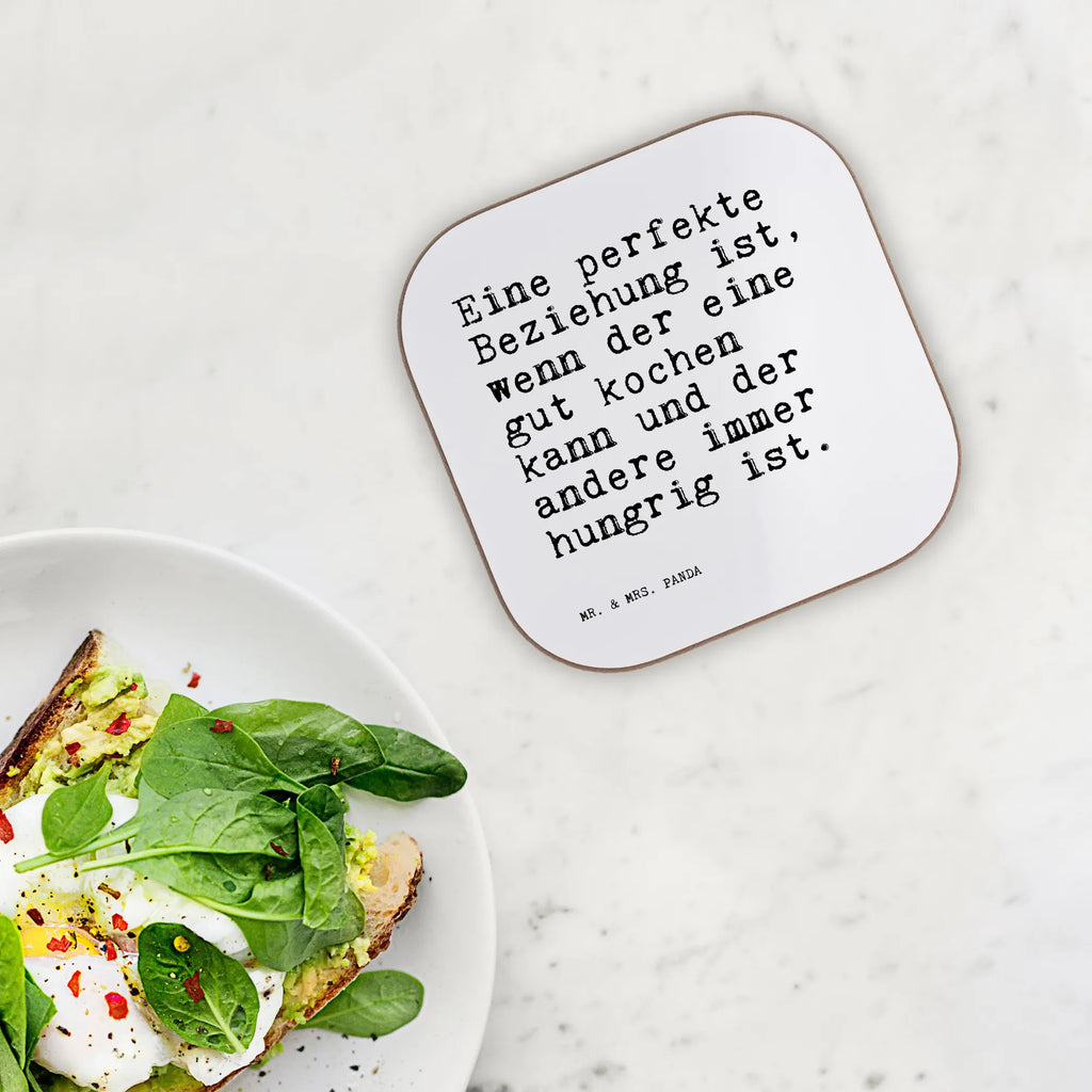 Square coaster Eine perfekte Beziehung ist,... gift, gifts, party, Coasters, presents, breakfast, glass coasters, saying, sayings, funny, wisdom, quotes, Sayings Proverbs Wisdom Quotes Funny Wisdom Words