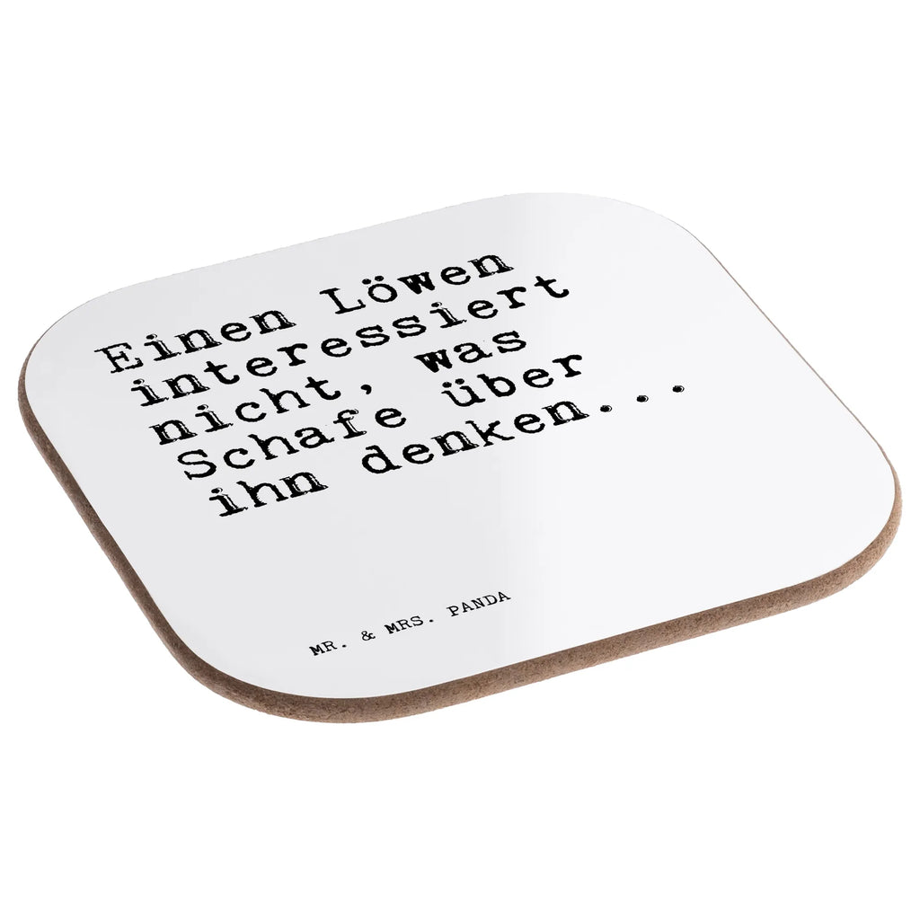 Square coaster Einen Löwen interessiert nicht,... gifts, glass coasters, Coasters, presents, gift, party, breakfast, saying, sayings, funny, wisdom, quotes, Sayings Proverbs Wisdom Quotes Funny Wisdom Words