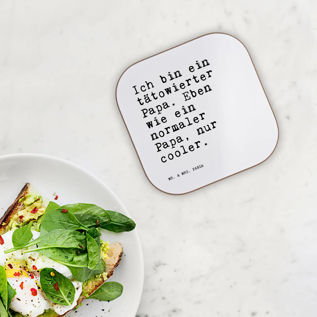 Square coaster Ich bin ein tätowierter... Coasters, gifts, glass coasters, breakfast, party, gift, presents, saying, sayings, funny, wisdom, quotes, Sayings Proverbs Wisdom Quotes Funny Wisdom Words