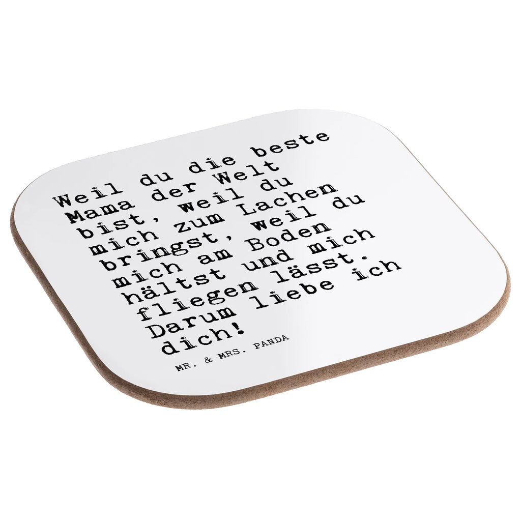 Square coaster Weil du die beste... party, Coasters, breakfast, glass coasters, gift, gifts, presents, saying, sayings, funny, wisdom, quotes, Sayings Proverbs Wisdom Quotes Funny Wisdom Words