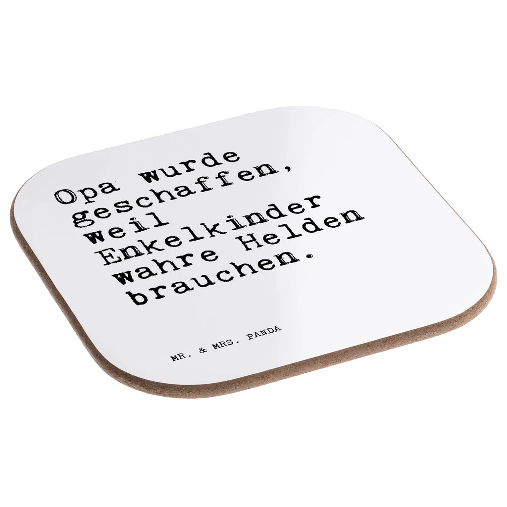 Square coaster Opa wurde geschaffen, weil... gift, glass coasters, breakfast, party, gifts, Coasters, presents, saying, sayings, funny, wisdom, quotes, Sayings Proverbs Wisdom Quotes Funny Wisdom Words