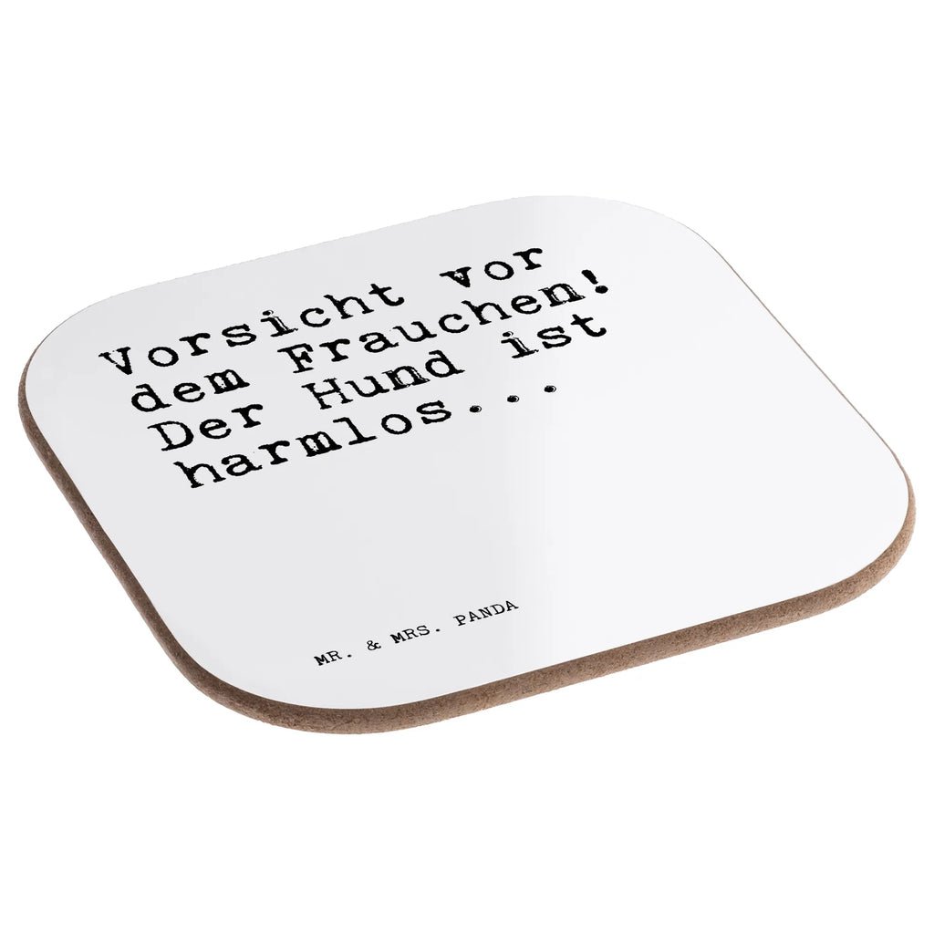Square coaster Vorsicht vor dem Frauchen!... breakfast, presents, glass coasters, party, gift, gifts, Coasters, saying, sayings, funny, wisdom, quotes, Sayings Proverbs Wisdom Quotes Funny Wisdom Words