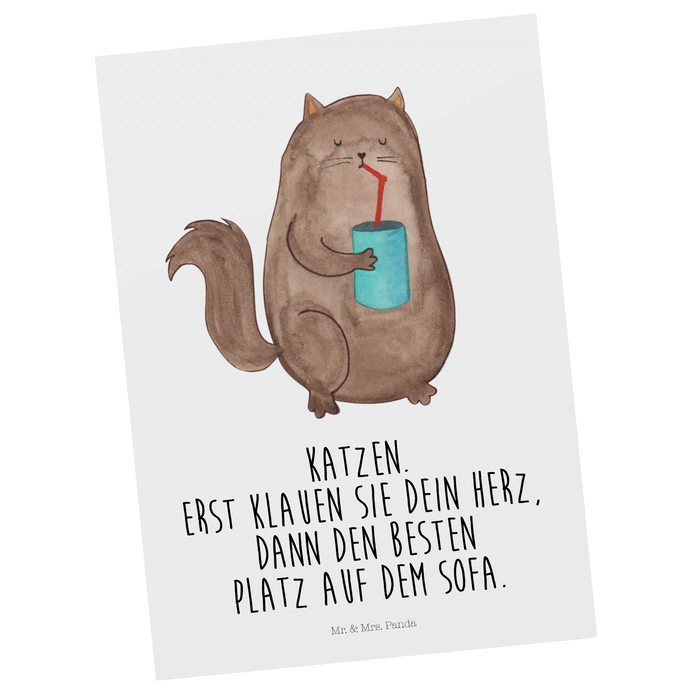 Postkarte Katze Dose