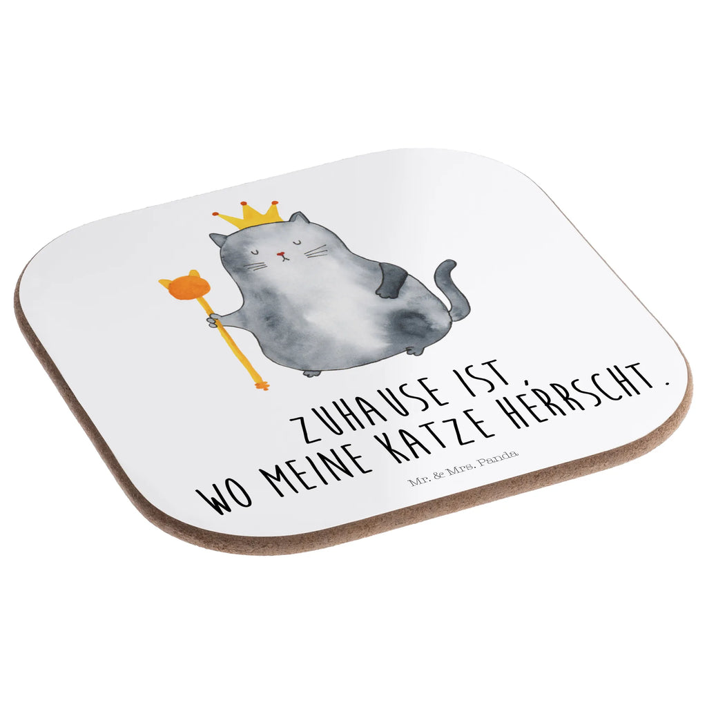 Square coaster Cat king gifts, presents, Coasters, party, gift, glass coasters, breakfast, cat, tomcat, kitty, meow, kitten, housecat, mama cat, love cats, cat image, cat fan, cat lover, cat fancier, cat decoration, gift for cat lover, cat owner, funny cats, cat sayings, cat motto, funny cat gifts, fan merchandise, cat stuff, animal lover, apartment, moving in, queen, cats, first own apartment, pet, tenement, move, king, family, pussy