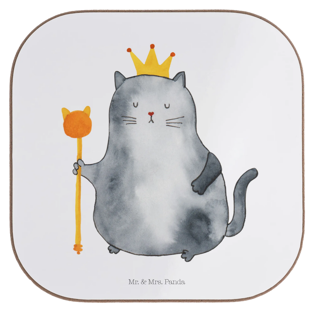 Square coaster Cat king gifts, presents, Coasters, party, gift, glass coasters, breakfast, cat, tomcat, kitty, meow, kitten, housecat, mama cat, love cats, cat image, cat fan, cat lover, cat fancier, cat decoration, gift for cat lover, cat owner, funny cats, cat sayings, cat motto, funny cat gifts, fan merchandise, cat stuff, animal lover, apartment, moving in, queen, cats, first own apartment, pet, tenement, move, king, family, pussy
