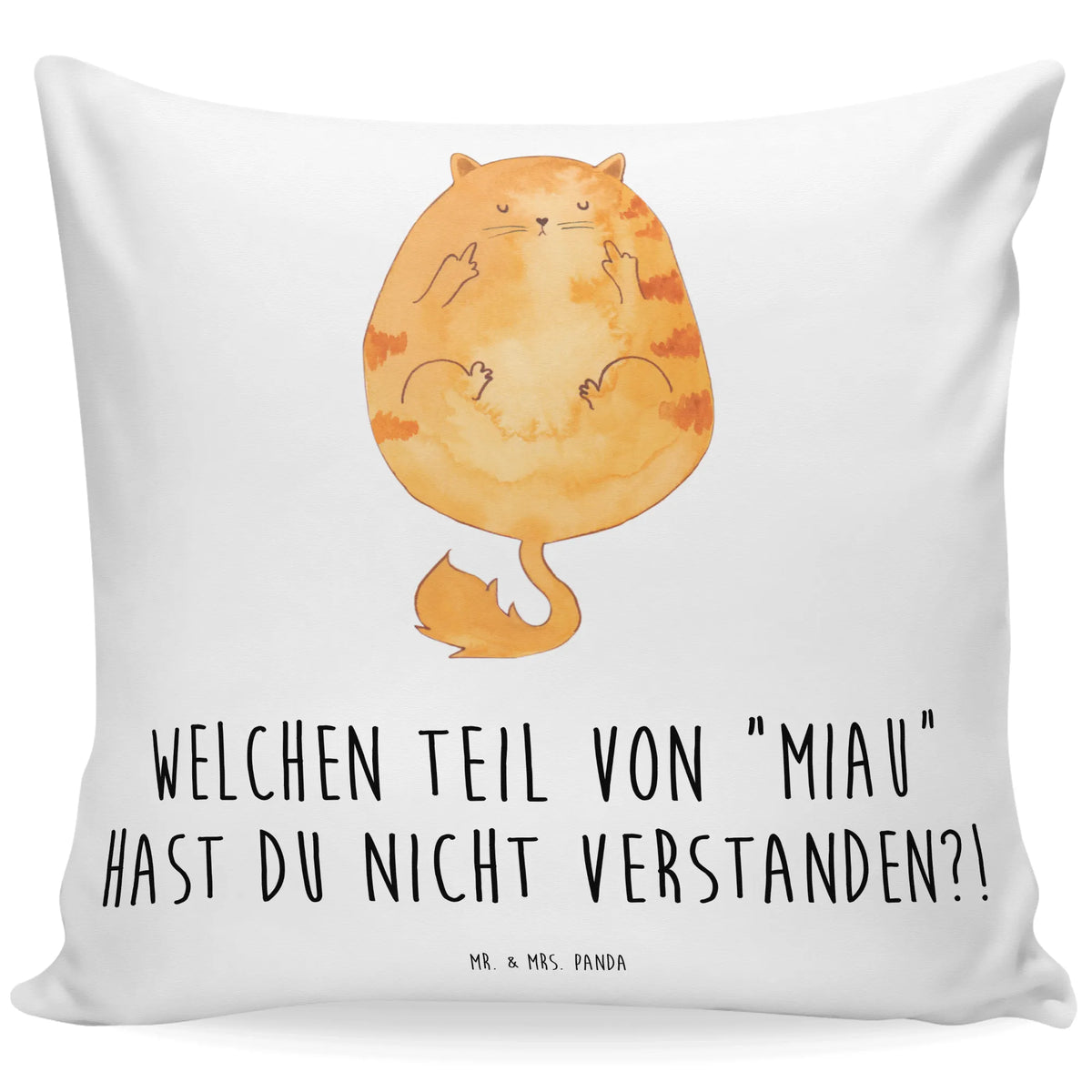 Cushion Cat middle finger animal lover, tomcat, kitty, meow, kitten, housecat, mama cat, love cats, cat image, cat fan, cat lover, cat fancier, cat decoration, gift for cat lover, cat owner, funny cats, cat sayings, cat motto, funny cat gifts, fan merchandise, cat stuff, Kitty, Smelly finger, Middle finger, Fuck off, Puss