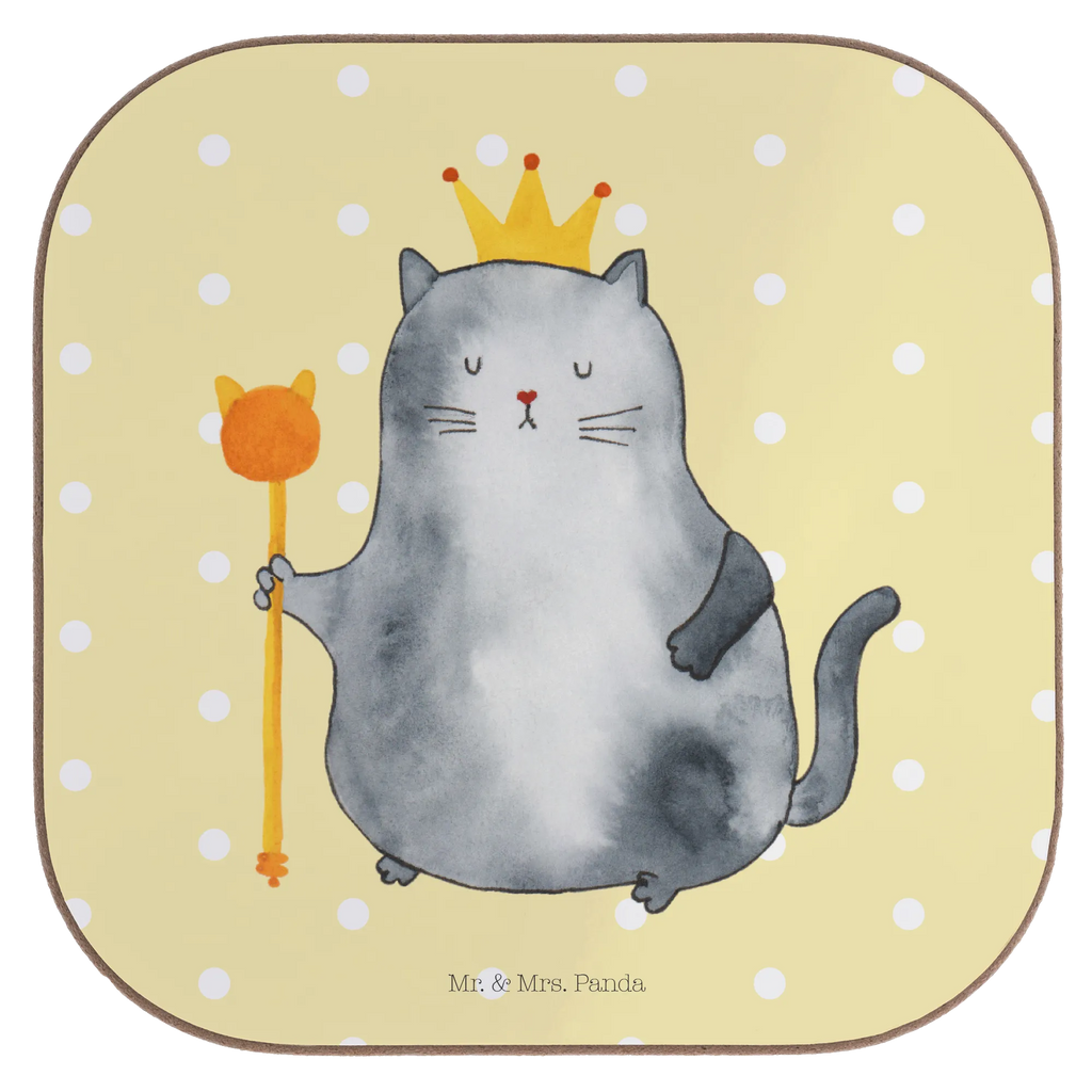 Square coaster Cat king gifts, presents, Coasters, party, gift, glass coasters, breakfast, cat, tomcat, kitty, meow, kitten, housecat, mama cat, love cats, cat image, cat fan, cat lover, cat fancier, cat decoration, gift for cat lover, cat owner, funny cats, cat sayings, cat motto, funny cat gifts, fan merchandise, cat stuff, animal lover, apartment, moving in, queen, cats, first own apartment, pet, tenement, move, king, family, pussy