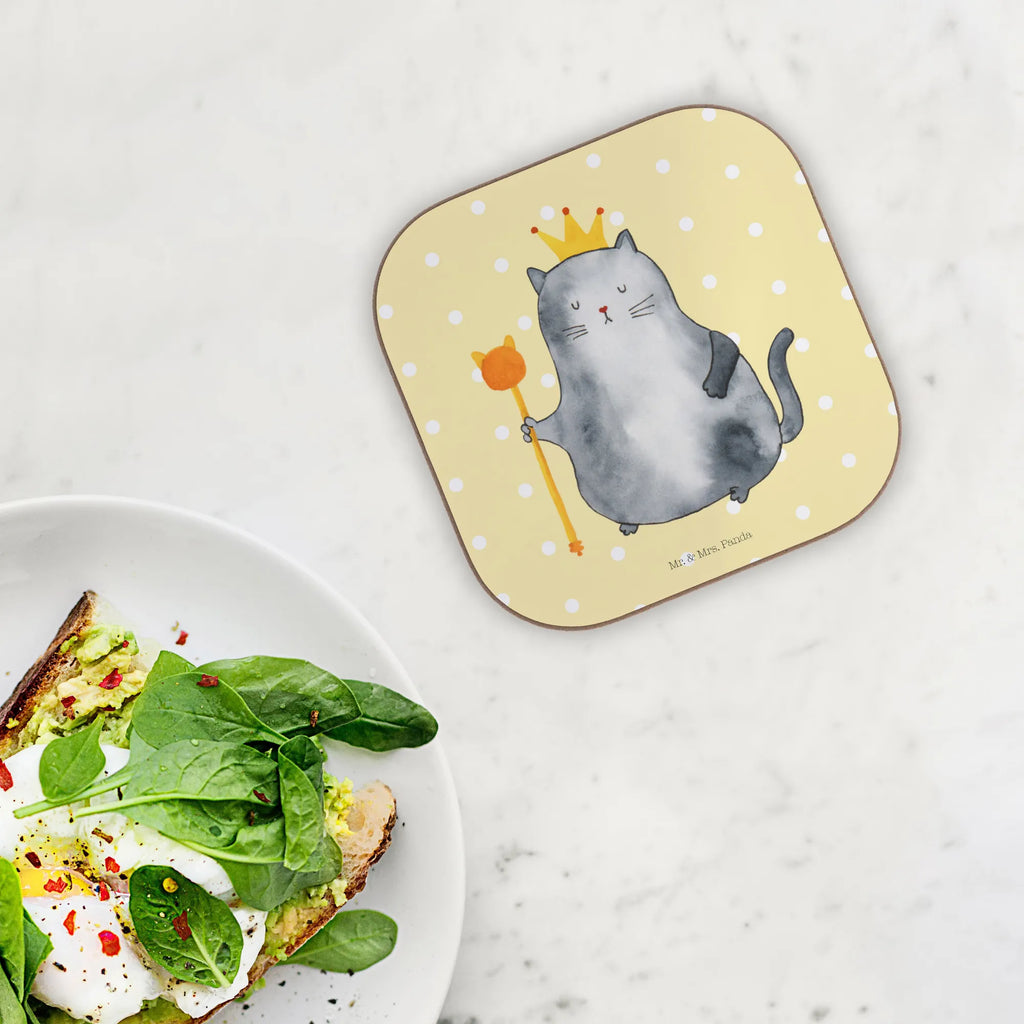 Square coaster Cat king gifts, presents, Coasters, party, gift, glass coasters, breakfast, cat, tomcat, kitty, meow, kitten, housecat, mama cat, love cats, cat image, cat fan, cat lover, cat fancier, cat decoration, gift for cat lover, cat owner, funny cats, cat sayings, cat motto, funny cat gifts, fan merchandise, cat stuff, animal lover, apartment, moving in, queen, cats, first own apartment, pet, tenement, move, king, family, pussy