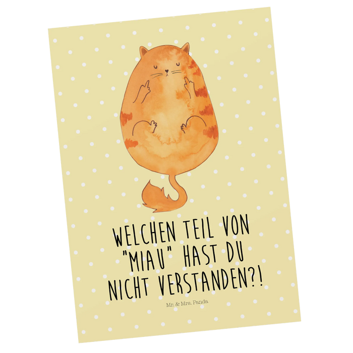 Postkarte Katze Mittelfinger