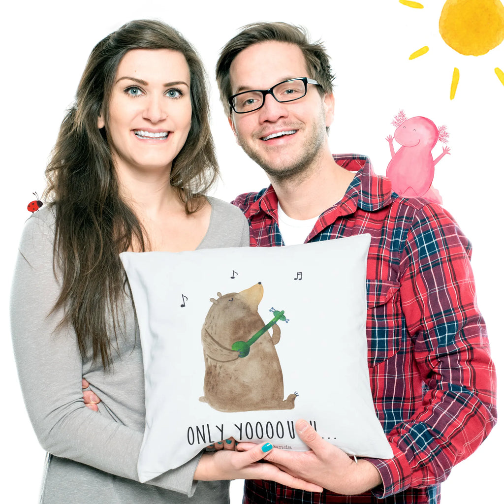 Cushion bear guitar 40 x 40, settee, Pillow, couch, sofa, fluffy, soft, pad, pillow case, pillows, cushion, 40x40, bed, bedroom, bear, teddy, teddy bear, cuddly toy