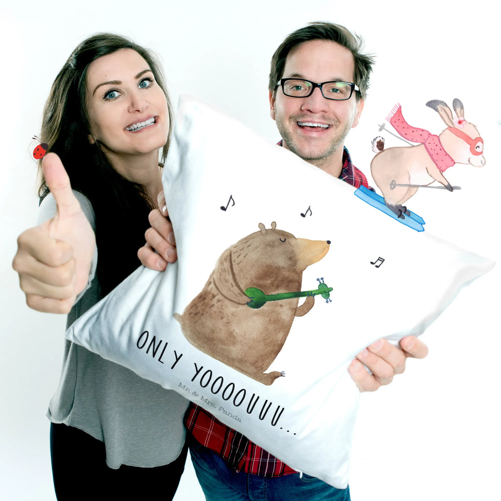 Cushion bear guitar 40 x 40, settee, Pillow, couch, sofa, fluffy, soft, pad, pillow case, pillows, cushion, 40x40, bed, bedroom, bear, teddy, teddy bear, cuddly toy