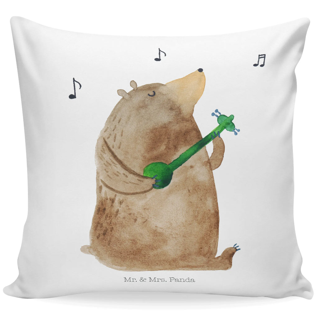 Cushion bear guitar 40 x 40, settee, Pillow, couch, sofa, fluffy, soft, pad, pillow case, pillows, cushion, 40x40, bed, bedroom, bear, teddy, teddy bear, cuddly toy