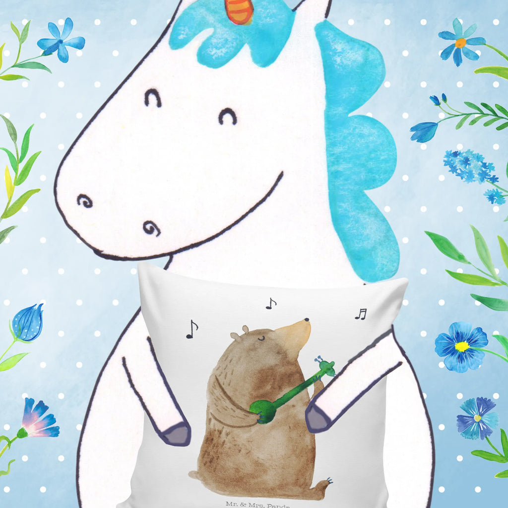 Cushion bear guitar 40 x 40, settee, Pillow, couch, sofa, fluffy, soft, pad, pillow case, pillows, cushion, 40x40, bed, bedroom, bear, teddy, teddy bear, cuddly toy