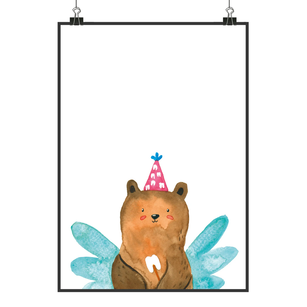 Plakat niedźwiedź Wróżka zębów Mr. & Mrs. Panda Poster, Bild, Wandposter, Wanddeko, Wanddekoration, Küchenposter, Handgemaltes Poster, Kinderposter, Raumdekoration, Designposter, Kunstdruck, Wanddeko Bild, Poster, Posterdruck, Bär, Teddy, Teddybär, Milchzahn, Fee, Zahnfee, Erster Zahn