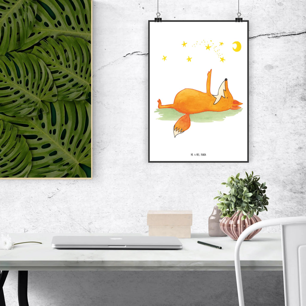 Plakat lis Gwiazdy Wanddekoration, Kunstdruck, Wandposter, Bild, Wanddeko, Küchenposter, Wanddeko Bild, Designposter, Raumdekoration, Poster, Posterdruck, Mr. & Mrs. Panda Poster, Kinderposter, Handgemaltes Poster, Fuchs, Romantik, Füchse, Spruch positiv, Always Look on the Bright Side of Life, tröstende Worte, Spruch schön