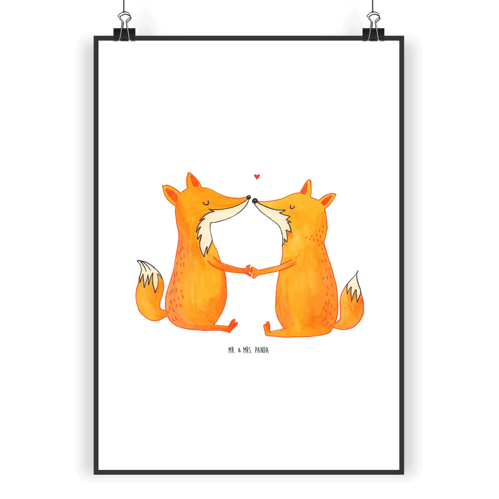 Poster Füchse Liebe Bild für Wand, wandkunst, Wandbild, Wandposter, Wanddekoration, Wanddeko Bild, kunstposter, kunstdruck poster, wanddeko, Kunstdruck, Poster, Posterdruck, Deko Bild, Bild, drucke, Designposter, Mr. & Mrs. Panda Poster, kunst für die wand, Wandschmuck, wanddruck, Plakat, grafikposter, Fuchs, Freundin, Ehemann, Füchse, Partner, Verlobte, Ehe, Ehefrau, Fox, Liebesbeweis, Liebespaar, Freund, Liebe, Paar