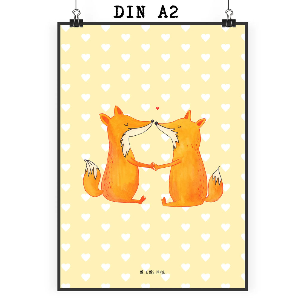 Poster Füchse Liebe Bild für Wand, wandkunst, Wandbild, Wandposter, Wanddekoration, Wanddeko Bild, kunstposter, kunstdruck poster, wanddeko, Kunstdruck, Poster, Posterdruck, Deko Bild, Bild, drucke, Designposter, Mr. & Mrs. Panda Poster, kunst für die wand, Wandschmuck, wanddruck, Plakat, grafikposter, Fuchs, Freundin, Ehemann, Füchse, Partner, Verlobte, Ehe, Ehefrau, Fox, Liebesbeweis, Liebespaar, Freund, Liebe, Paar