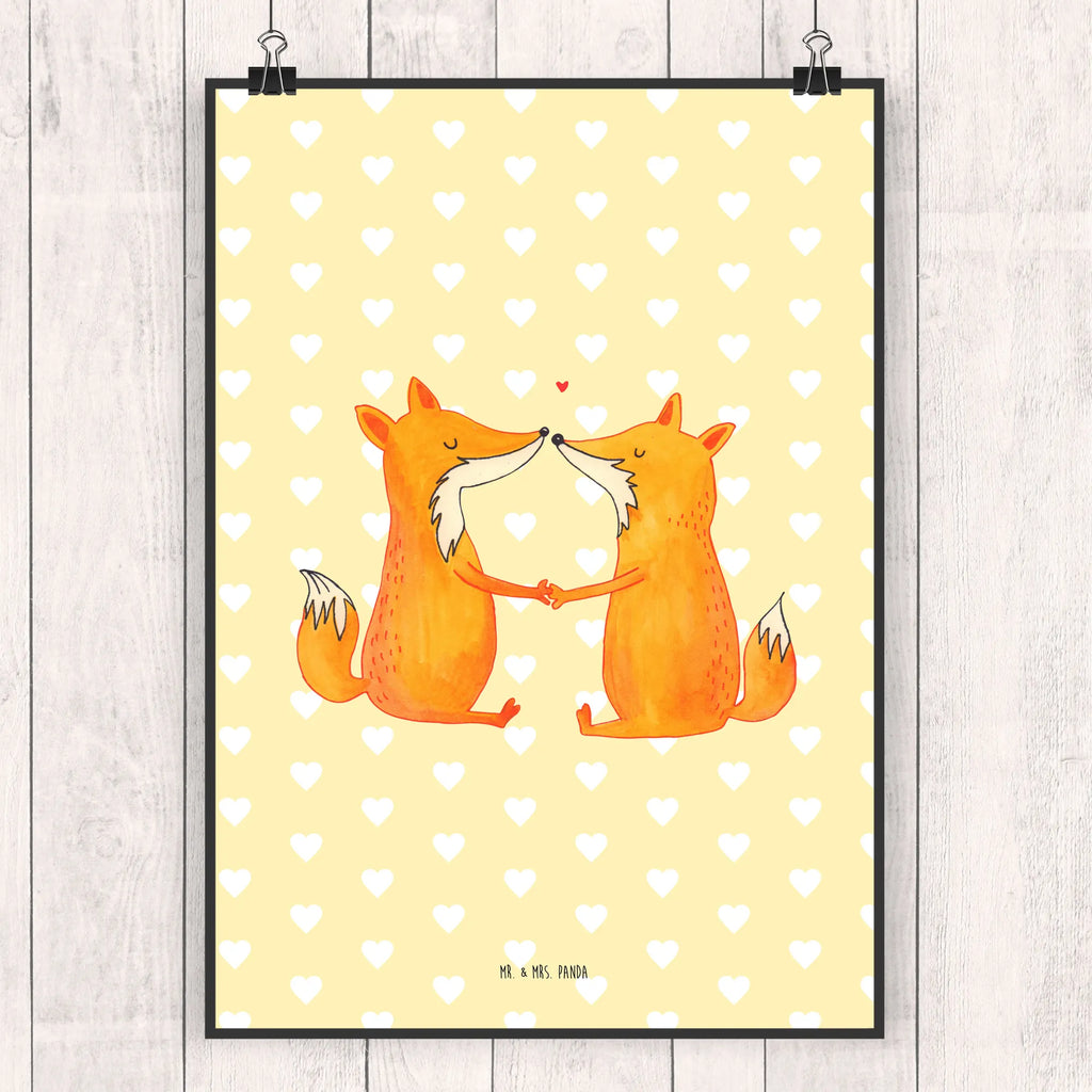 Poster Füchse Liebe Bild für Wand, wandkunst, Wandbild, Wandposter, Wanddekoration, Wanddeko Bild, kunstposter, kunstdruck poster, wanddeko, Kunstdruck, Poster, Posterdruck, Deko Bild, Bild, drucke, Designposter, Mr. & Mrs. Panda Poster, kunst für die wand, Wandschmuck, wanddruck, Plakat, grafikposter, Fuchs, Freundin, Ehemann, Füchse, Partner, Verlobte, Ehe, Ehefrau, Fox, Liebesbeweis, Liebespaar, Freund, Liebe, Paar