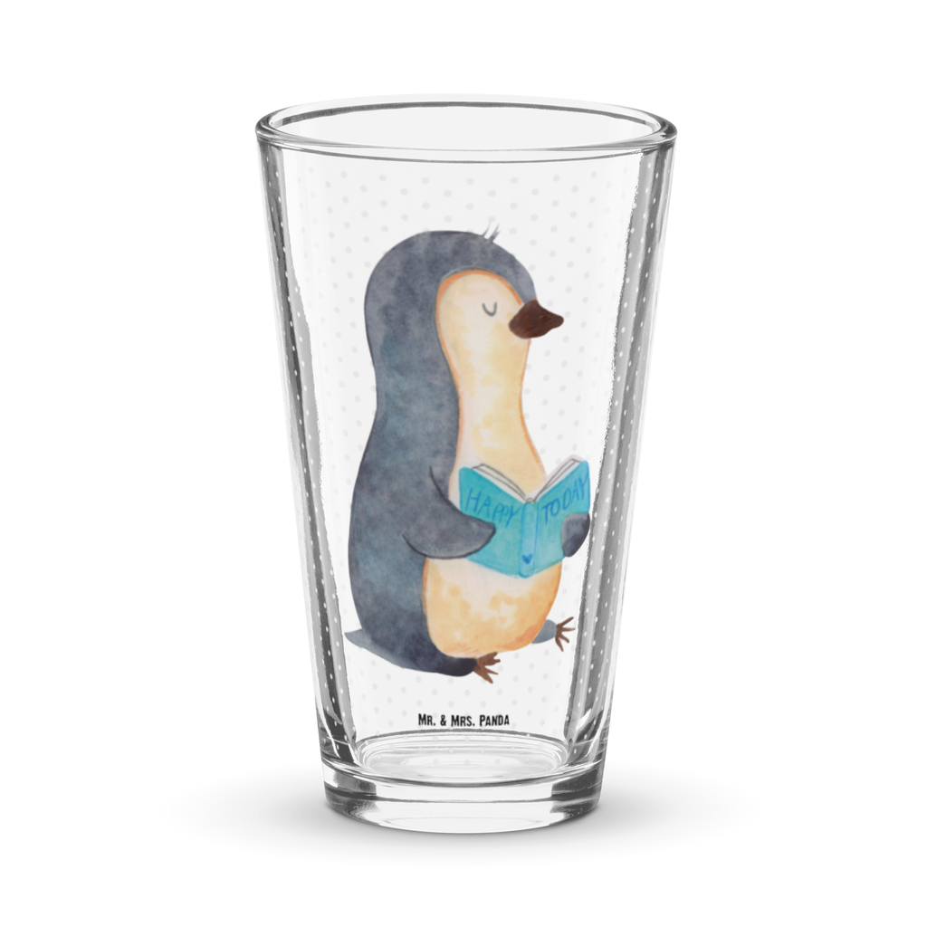 Premium Trinkglas Pinguin Buch Trinkglas, Glas, Pint Glas, Bierglas, Cocktail Glas, Wasserglas, Pinguin, Pinguine, Buch, Lesen, Bücherwurm, Nichtstun, Faulenzen, Ferien, Urlaub, Freizeit