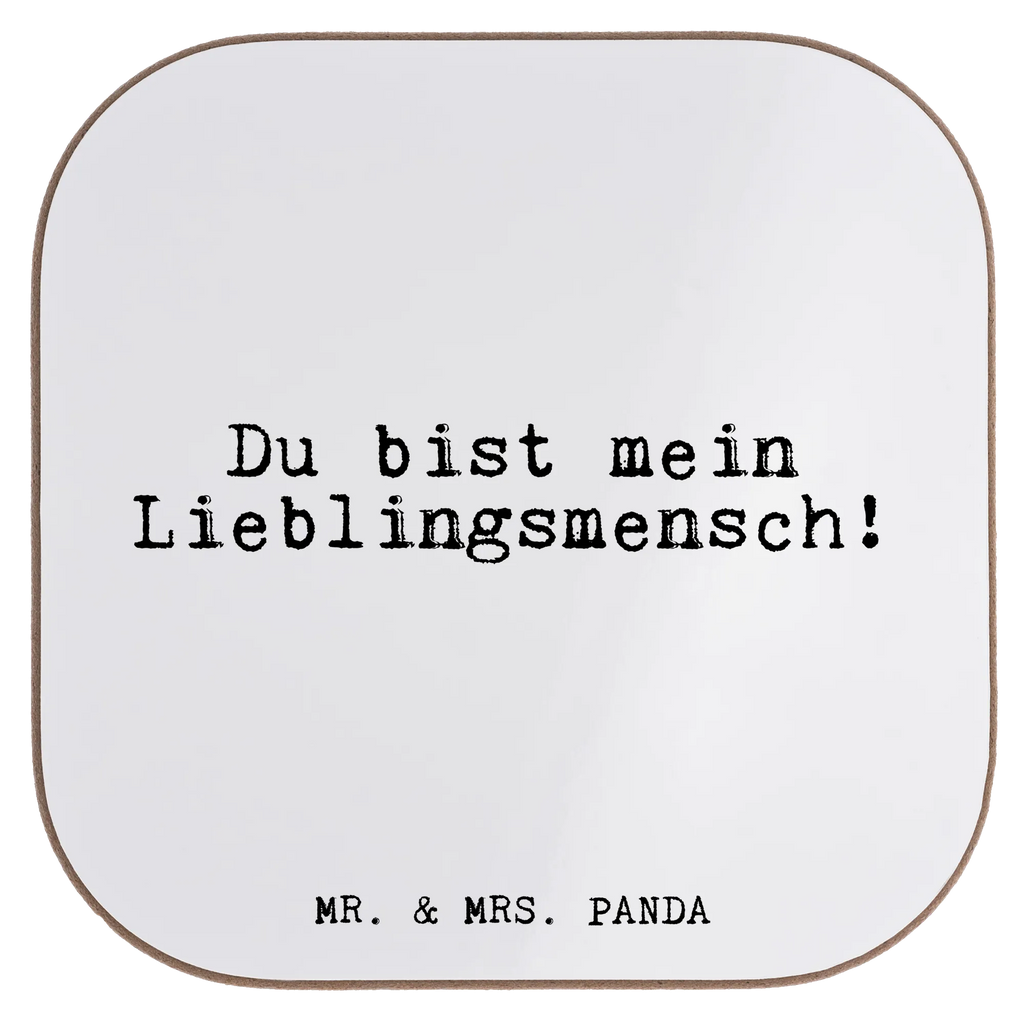 Square coaster Du bist mein Lieblingsmensch! party, gift, Coasters, glass coasters, presents, gifts, breakfast, saying, sayings, funny, wisdom, quotes, Glizzer Spell Proverbs Wisdom Quotes Funny Wisdom Words