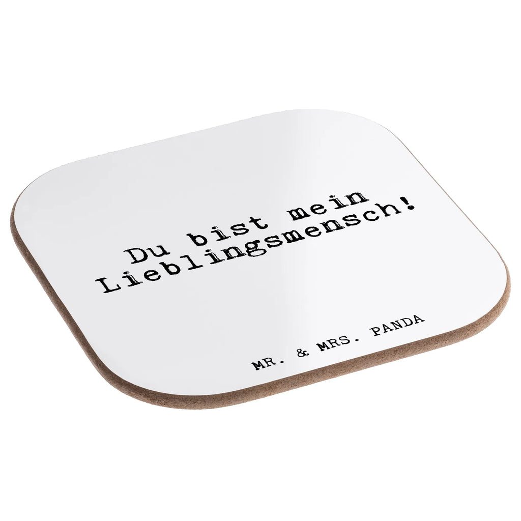 Square coaster Du bist mein Lieblingsmensch! party, gift, Coasters, glass coasters, presents, gifts, breakfast, saying, sayings, funny, wisdom, quotes, Glizzer Spell Proverbs Wisdom Quotes Funny Wisdom Words