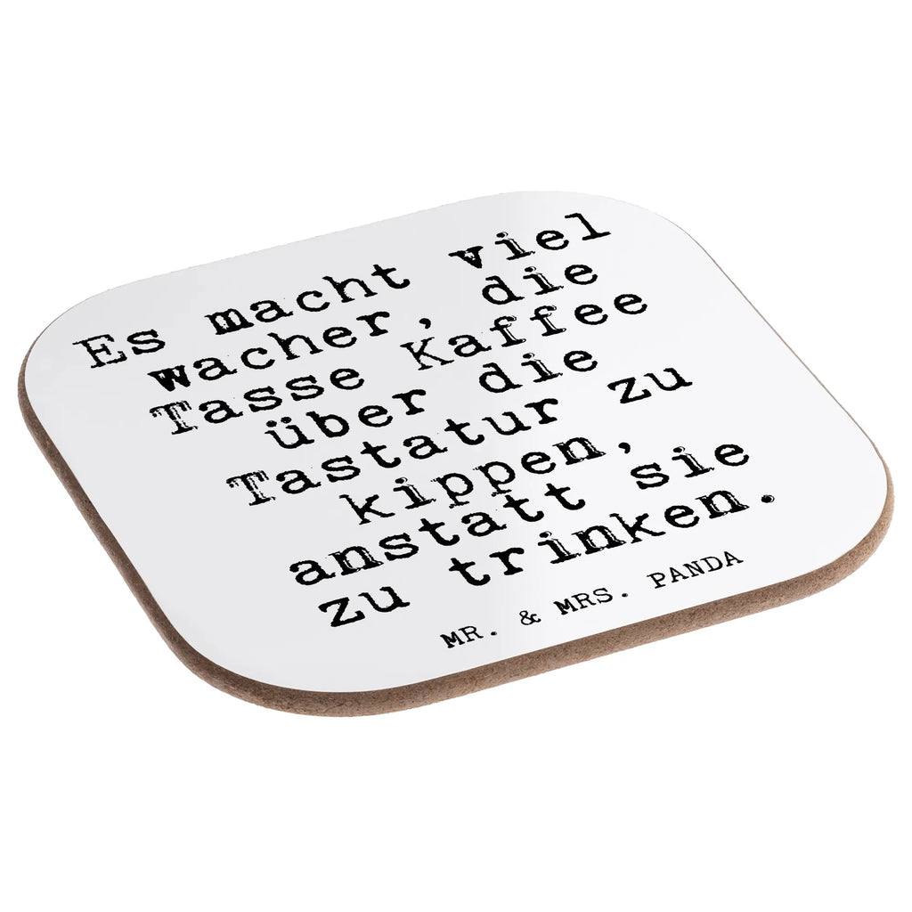 Square coaster Es macht viel wacher,... glass coasters, gifts, gift, presents, party, Coasters, breakfast, saying, sayings, funny, wisdom, quotes, Glizzer Spell Proverbs Wisdom Quotes Funny Wisdom Words