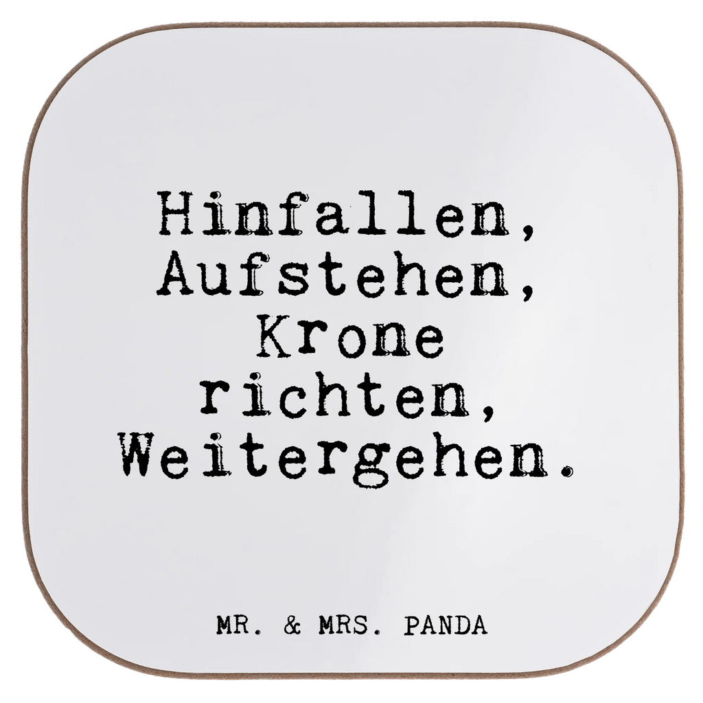 Podkładka Hinfallen, Aufstehen, Krone richten,... Przysłowie, przysłowia, zabawne przysłowia, mądrości, cytaty, prezenty z przysłowiami