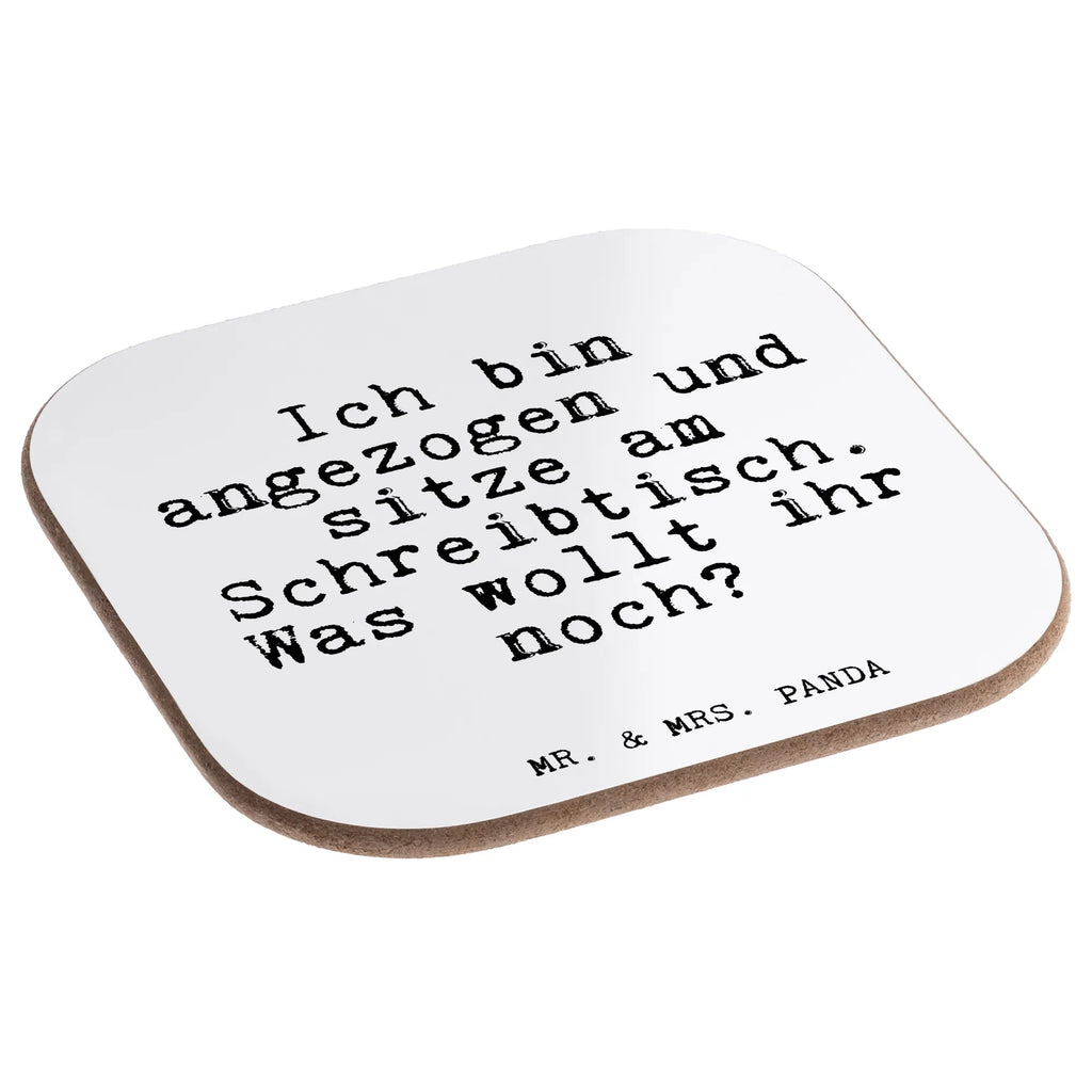 Square coaster Ich bin angezogen und... breakfast, Coasters, gifts, party, presents, glass coasters, gift, saying, sayings, funny, wisdom, quotes, Glizzer Spell Proverbs Wisdom Quotes Funny Wisdom Words