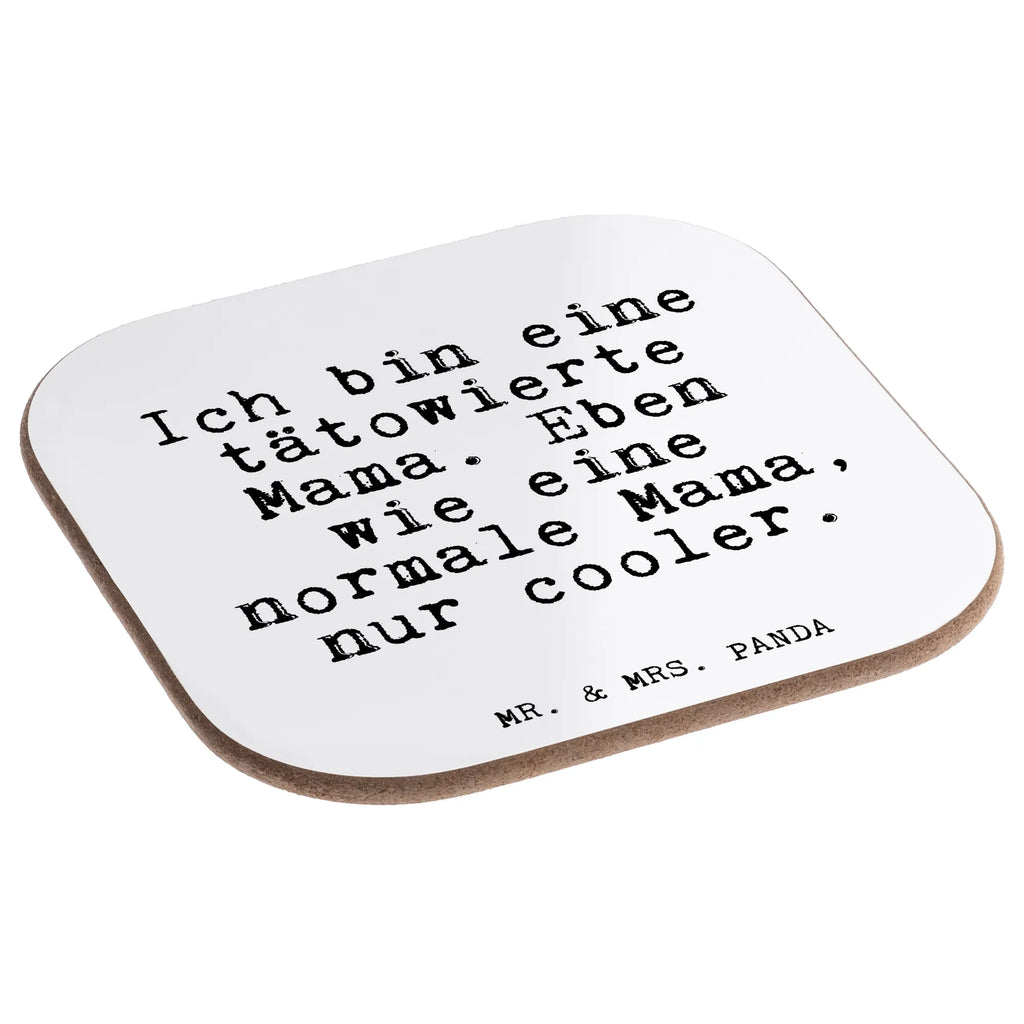 Square coaster Ich bin eine tätowierte... glass coasters, breakfast, presents, gifts, party, gift, Coasters, saying, sayings, funny, wisdom, quotes, Glizzer Spell Proverbs Wisdom Quotes Funny Wisdom Words