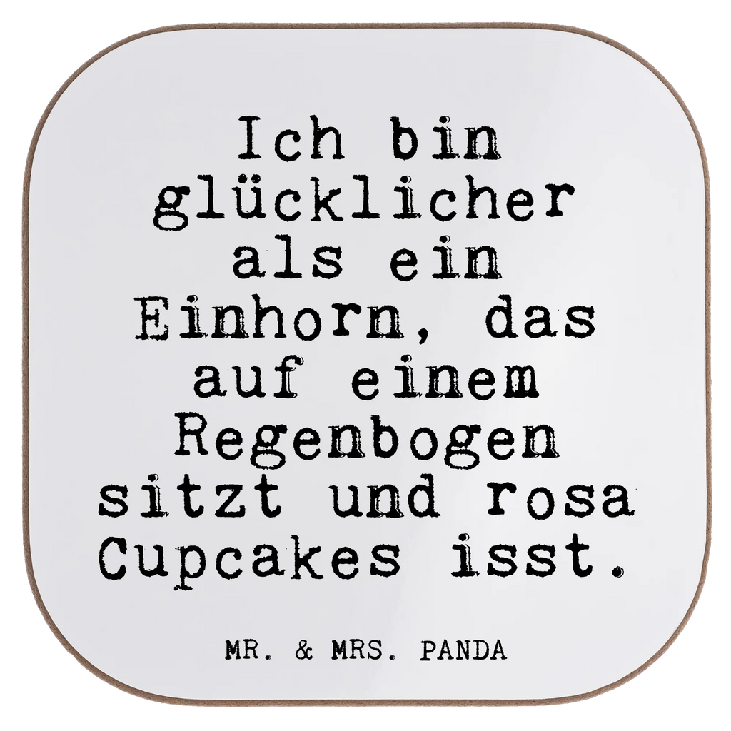 Square coaster Ich bin glücklicher als... gifts, party, Coasters, presents, gift, breakfast, glass coasters, saying, sayings, funny, wisdom, quotes, Glizzer Spell Proverbs Wisdom Quotes Funny Wisdom Words