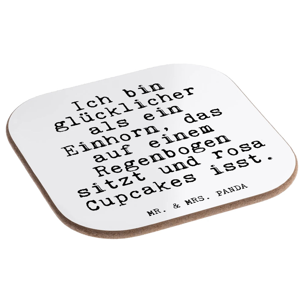 Square coaster Ich bin glücklicher als... gifts, party, Coasters, presents, gift, breakfast, glass coasters, saying, sayings, funny, wisdom, quotes, Glizzer Spell Proverbs Wisdom Quotes Funny Wisdom Words