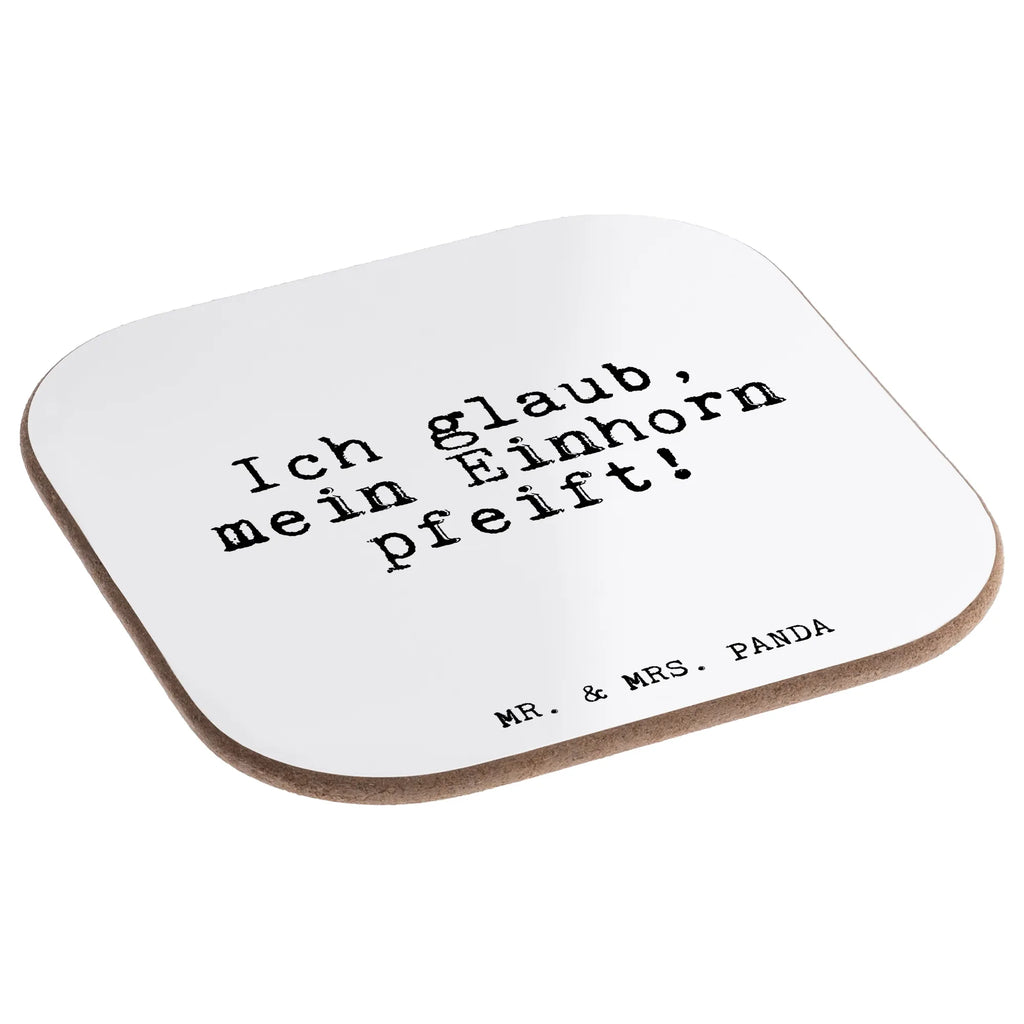 Square coaster Ich glaub, mein Einhorn... glass coasters, gifts, breakfast, party, presents, Coasters, gift, saying, sayings, funny, wisdom, quotes, Glizzer Spell Proverbs Wisdom Quotes Funny Wisdom Words