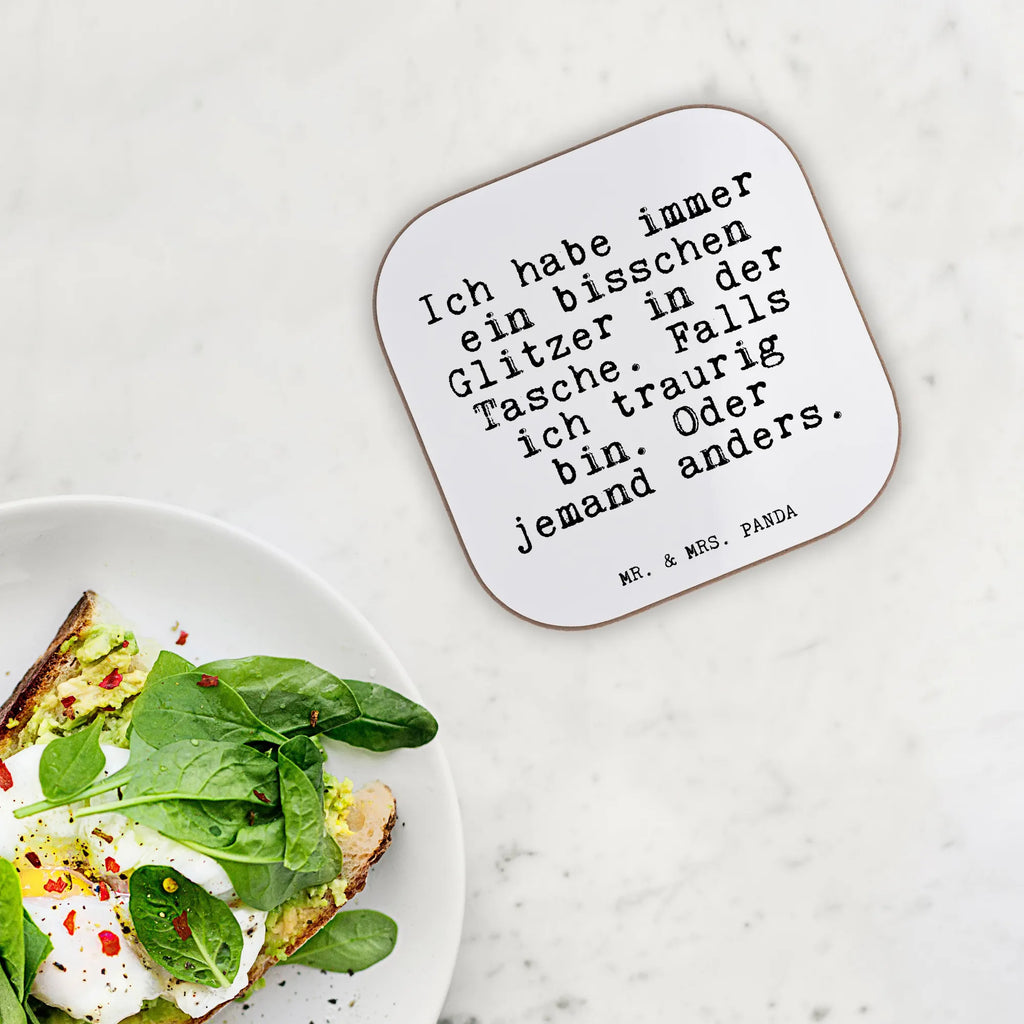 Square coaster Ich habe immer ein... Coasters, gifts, party, presents, breakfast, glass coasters, gift, saying, sayings, funny, wisdom, quotes, Glizzer Spell Proverbs Wisdom Quotes Funny Wisdom Words