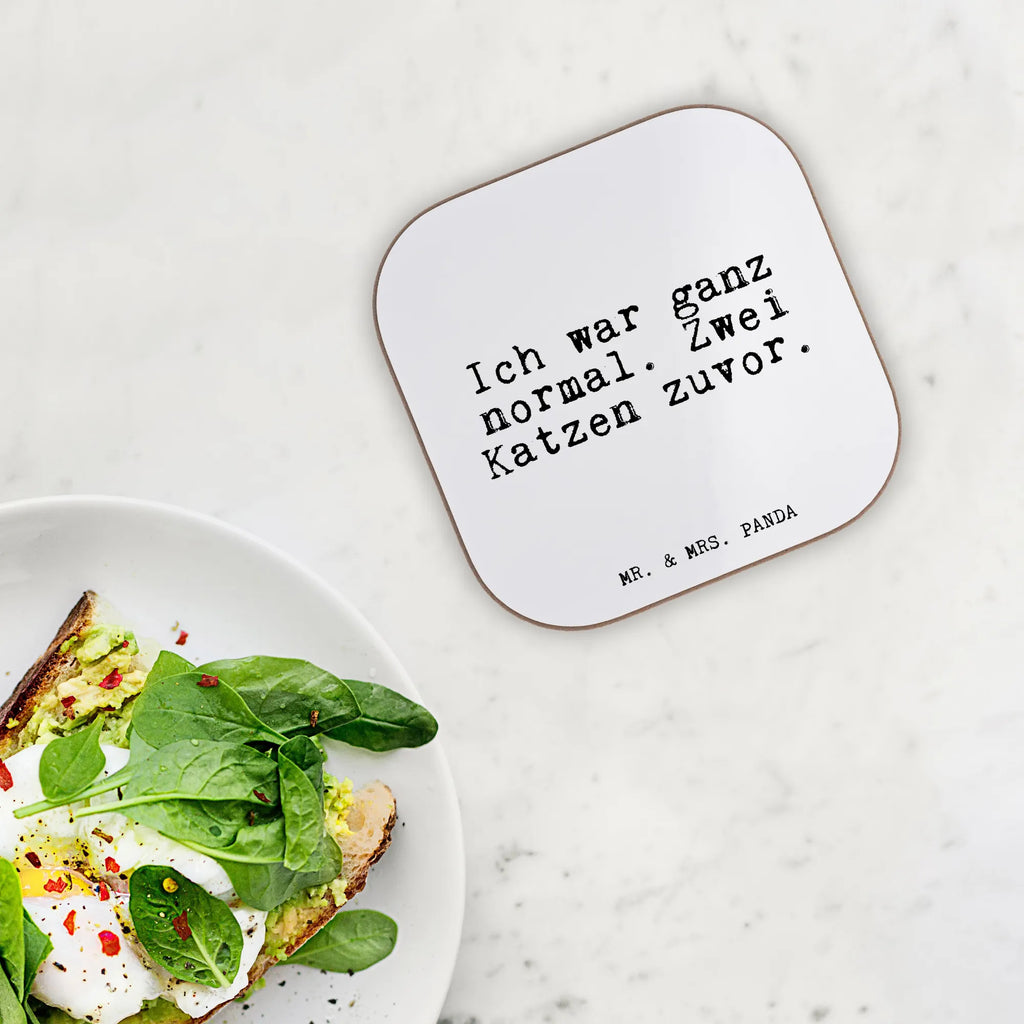 Square coaster Ich war ganz normal.... gift, gifts, Coasters, party, glass coasters, breakfast, presents, saying, sayings, funny, wisdom, quotes, Glizzer Spell Proverbs Wisdom Quotes Funny Wisdom Words
