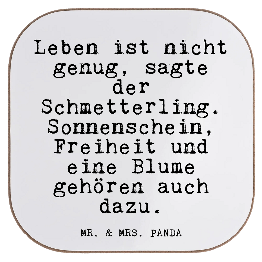 Square coaster Leben ist nicht genug,... presents, gift, glass coasters, Coasters, party, breakfast, gifts, saying, sayings, funny, wisdom, quotes, Glizzer Spell Proverbs Wisdom Quotes Funny Wisdom Words