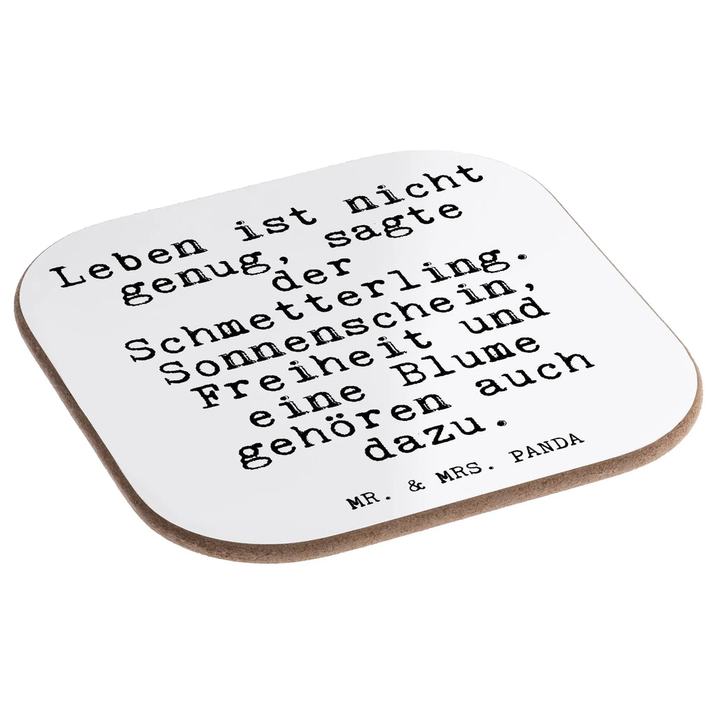 Square coaster Leben ist nicht genug,... presents, gift, glass coasters, Coasters, party, breakfast, gifts, saying, sayings, funny, wisdom, quotes, Glizzer Spell Proverbs Wisdom Quotes Funny Wisdom Words