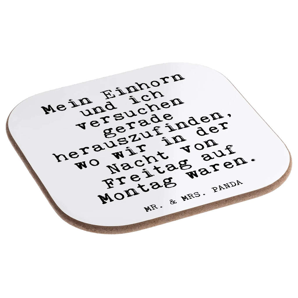 Square coaster Mein Einhorn und ich... presents, gift, party, breakfast, glass coasters, gifts, Coasters, saying, sayings, funny, wisdom, quotes, Glizzer Spell Proverbs Wisdom Quotes Funny Wisdom Words