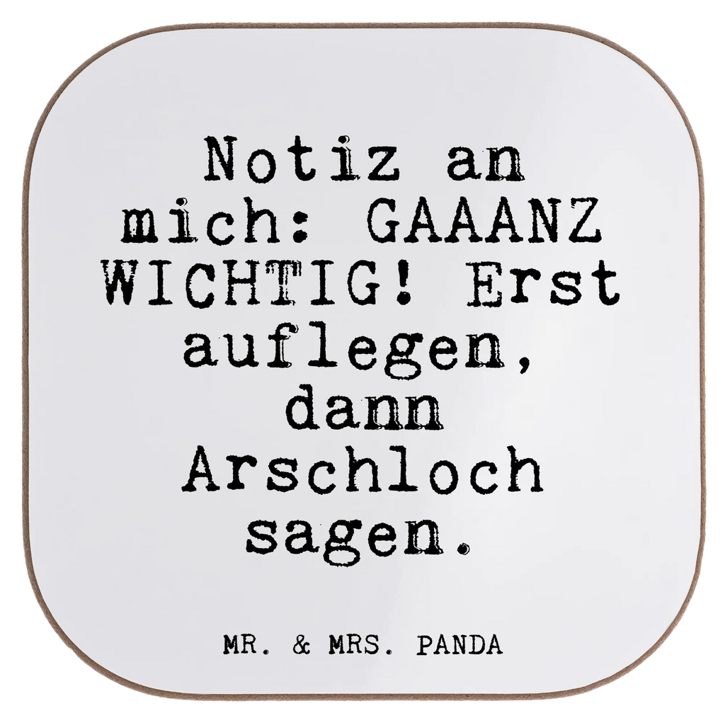 Square coaster Notiz an mich: GAAANZ... presents, gifts, party, Coasters, glass coasters, gift, breakfast, saying, sayings, funny, wisdom, quotes, Glizzer Spell Proverbs Wisdom Quotes Funny Wisdom Words