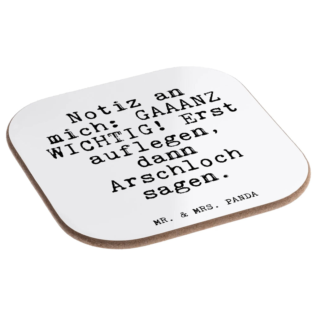 Square coaster Notiz an mich: GAAANZ... presents, gifts, party, Coasters, glass coasters, gift, breakfast, saying, sayings, funny, wisdom, quotes, Glizzer Spell Proverbs Wisdom Quotes Funny Wisdom Words