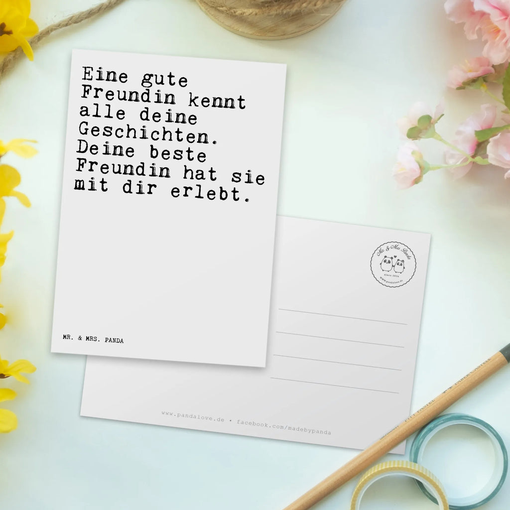 Pocztówka Eine gute Freundin kennt... Ansichtskarten, Postkarte, kunstkarte, spruchkarte, Ansichtskarte, Designkarte, Fotokarte, einzelkarte, Postkarten, Grußkarte, Motivkarte, Kunstkarten, bildkarte, Sprüche, Lustige Sprüche, Weisheiten, Zitate, Spruch, Spruch Geschenke, Spruch Sprüche Weisheiten Zitate Lustig Weisheit Worte