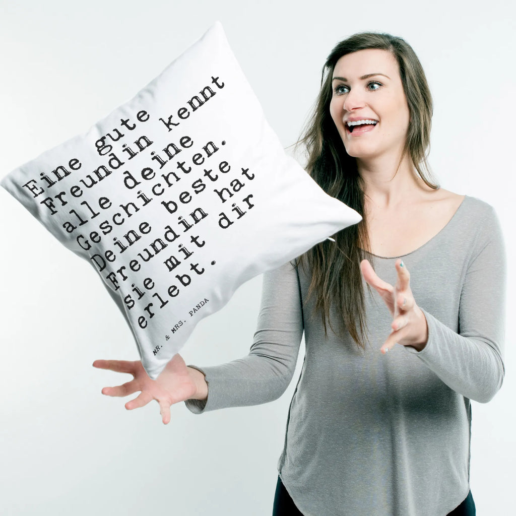 Cushion Eine gute Freundin kennt... fluffy, cushion, soft, pillow case, bed, Pillow, bedroom, pillows, settee, pad, 40 x 40, 40x40, sofa, couch, saying, sayings, funny, wisdom, quotes, Sayings Proverbs Wisdom Quotes Funny Wisdom Words