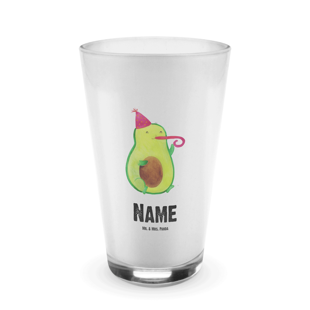 Personalisiertes Glas Avocado Party Time Bedrucktes Glas, Glas mit Namen, Namensglas, Glas personalisiert, Name, Bedrucken, Avocado, Veggie, Vegan, Gesund