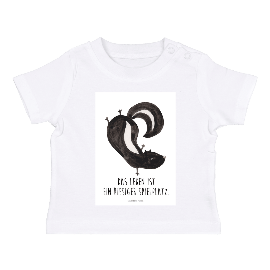Organic Baby Shirt Stinktier Handstand Baby T-Shirt, Jungen Baby T-Shirt, Mädchen Baby T-Shirt, Shirt, Stinktier, Skunk, Wildtier, Raubtier, Stinker, Stinki, Spielplatz, verpielt, Kind