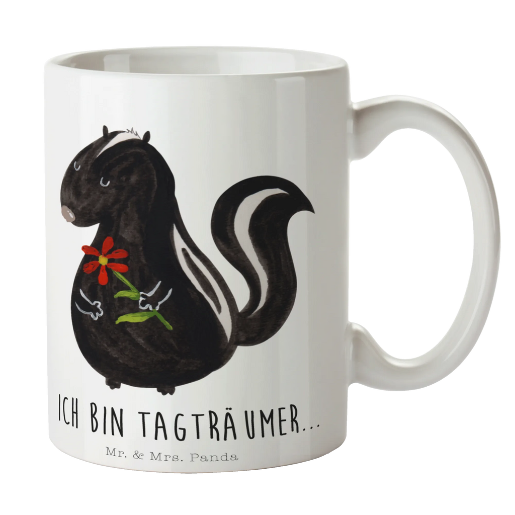 Mug skunk flower Geschenktasse, Tasse mit Motiven, Kaffeetasse, Bürotasse, Keramiktasse, Porzellantasse, Teetasse, Tasse, Tasse mit Zitaten, Stinktier, Skunk, Raubtier, Dreams, Träume, Tagträumer, Stinker, Stinki, Wildtier, verträumt